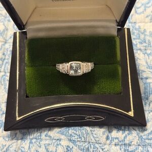 JUDITH RIPKA  STERLING SILVER LIGHT BLUE TOPAZ & WHITE CZ